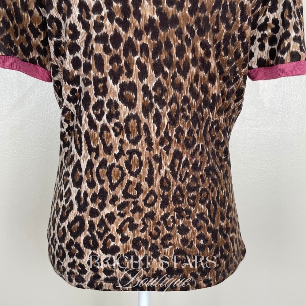 Extremely Rare Leopard Print Designer Top ASO Lorelai Gilmore Girls Brown Pink - Picture 15 of 15